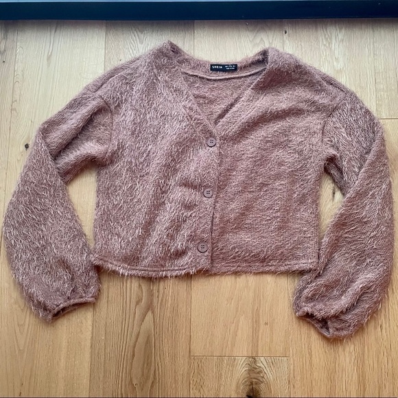 NEW SHEIN FUZZY DROP SHOULDER  CARDIGAN - S - Picture 9 of 16